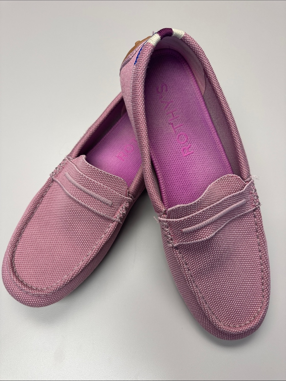Rothy's Mauve Canvas Penny Loafers